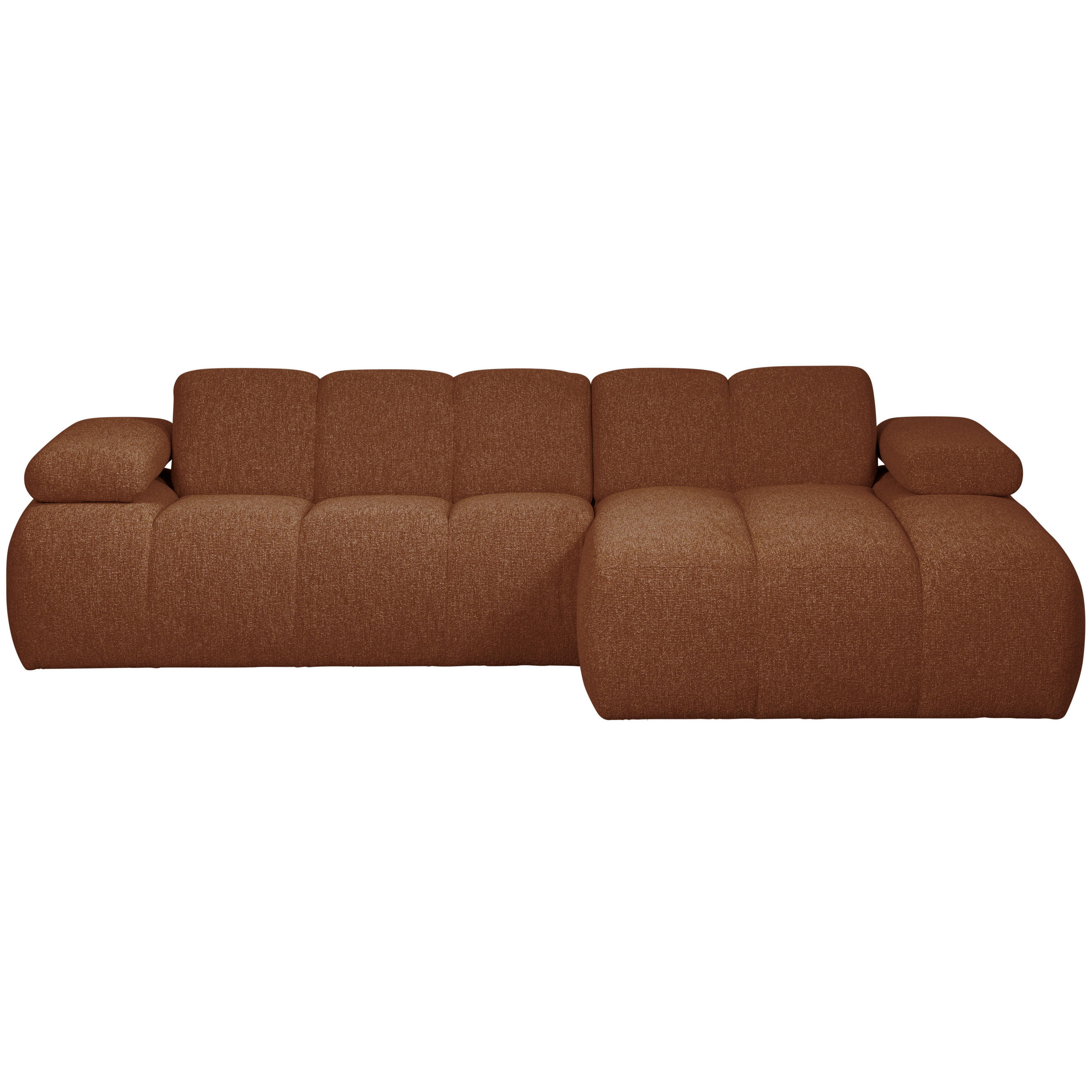ECKSOFA Mojo in Bouclé Rostfarben Armteilverstellung  284/160 cm  - Rostfarben/Schwarz, MODERN, Kunststoff/Textil (284/160cm) - Livetastic