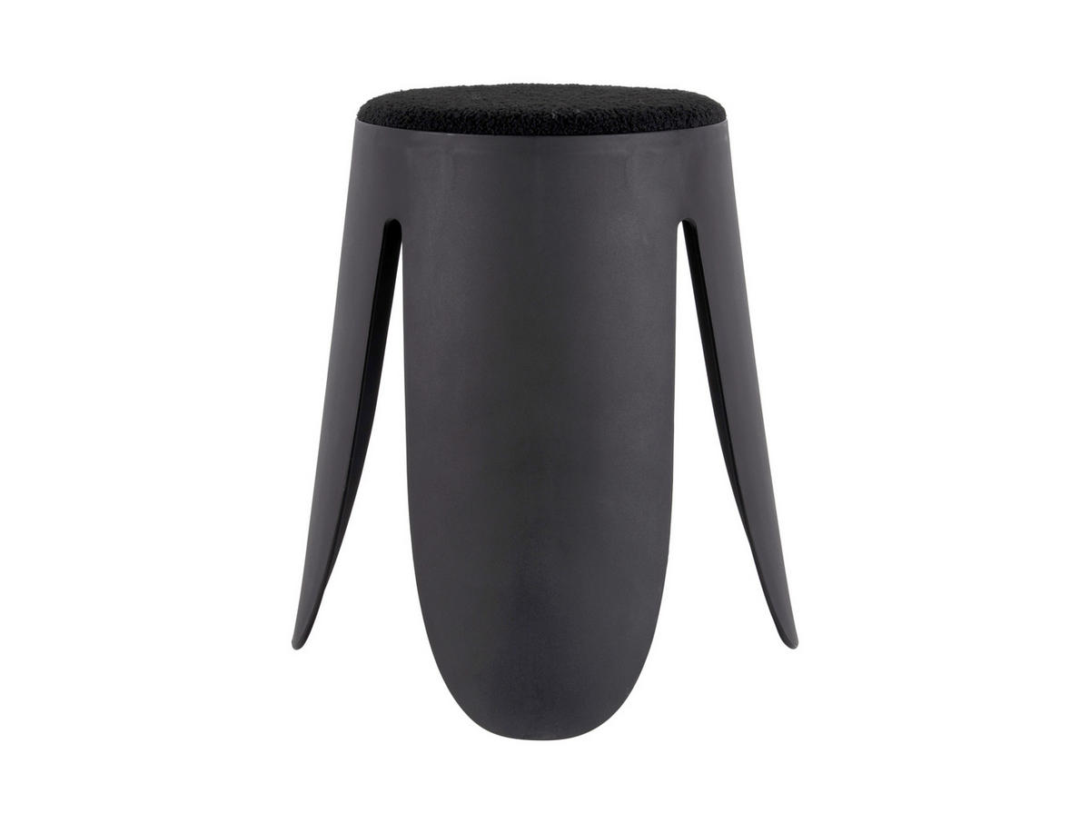 HOCKER Schwarz  - Schwarz, KONVENTIONELL, Kunststoff (44/46/44cm) - Leitmotiv