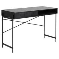 SCHREIBTISCH  in Schwarz  - Schwarz, KONVENTIONELL, Holzwerkstoff/Metall (110/50/75cm)