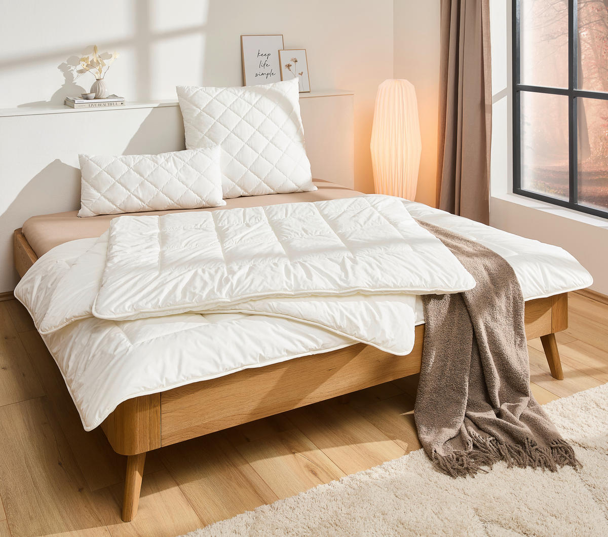 CELOROČNÁ PRIKRÝVKA, 135/200 cm, polyester - šampanská, Basics, textil (135/200cm) - Billerbeck