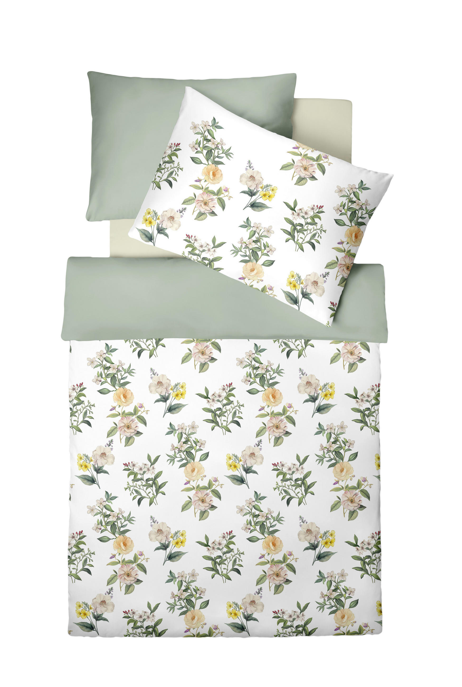 ÁGYNEMŰHUZAT-GARNITÚRA 140/200 cm  - olívazöld/zsályazöld, Design, textil (140/200cm) - Fleuresse