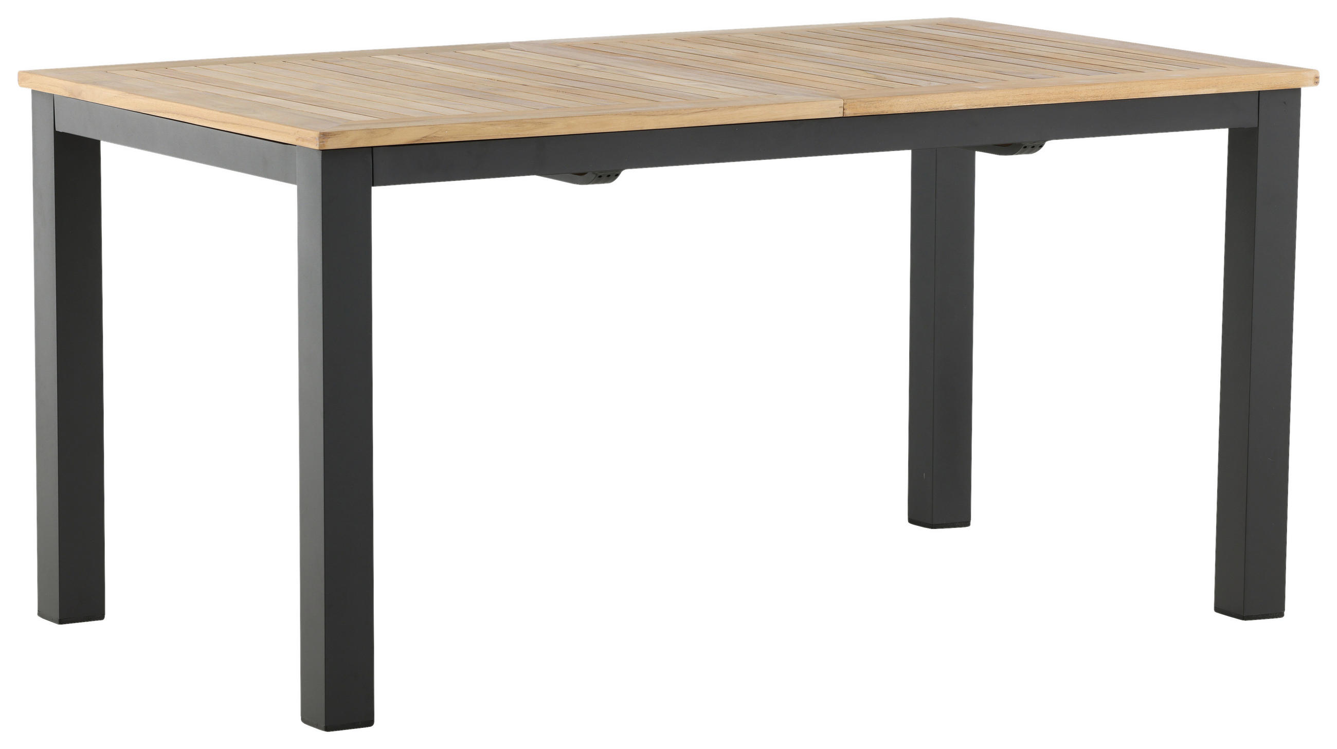 GARTENTISCH 210/90/75 cm Holz, Metall rechteckig  - Schwarz/Teakfarben, KONVENTIONELL, Holz/Metall (210/90/75cm) - Gardenson