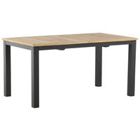GARTENTISCH 210/90/75 cm Holz, Metall rechteckig  - Schwarz/Teakfarben, KONVENTIONELL, Holz/Metall (210/90/75cm) - Gardenson