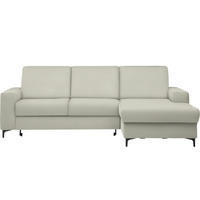 ECKSOFA Ecru Cord  - Ecru/Schwarz, KONVENTIONELL, Textil/Metall (247/167cm) - Stylife