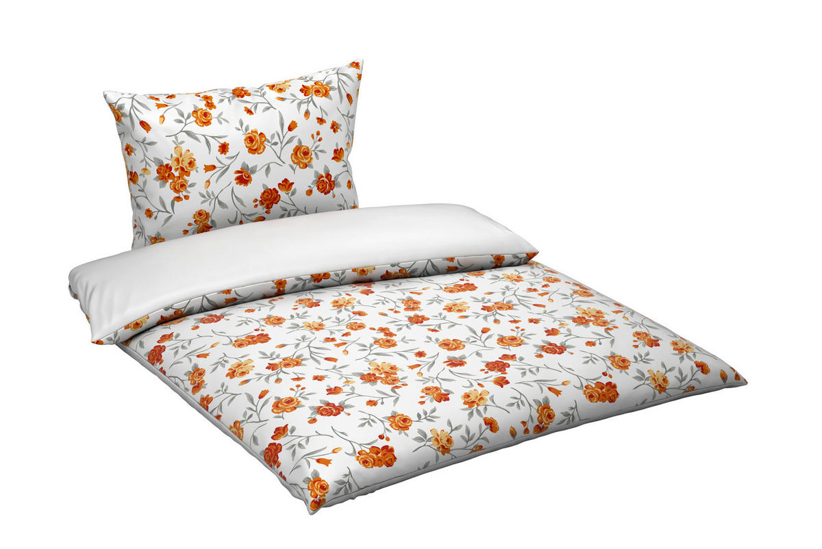WENDEBETTWÄSCHE Satin 200/200 cm  - Orange, Textil (200/200cm) - Esposa