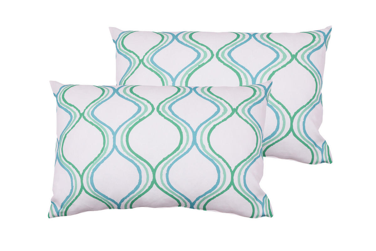 ZIERKISSENSET 2-teilig 40/60 cm  - Blau/Weiß, Basics, Textil (40/60cm)