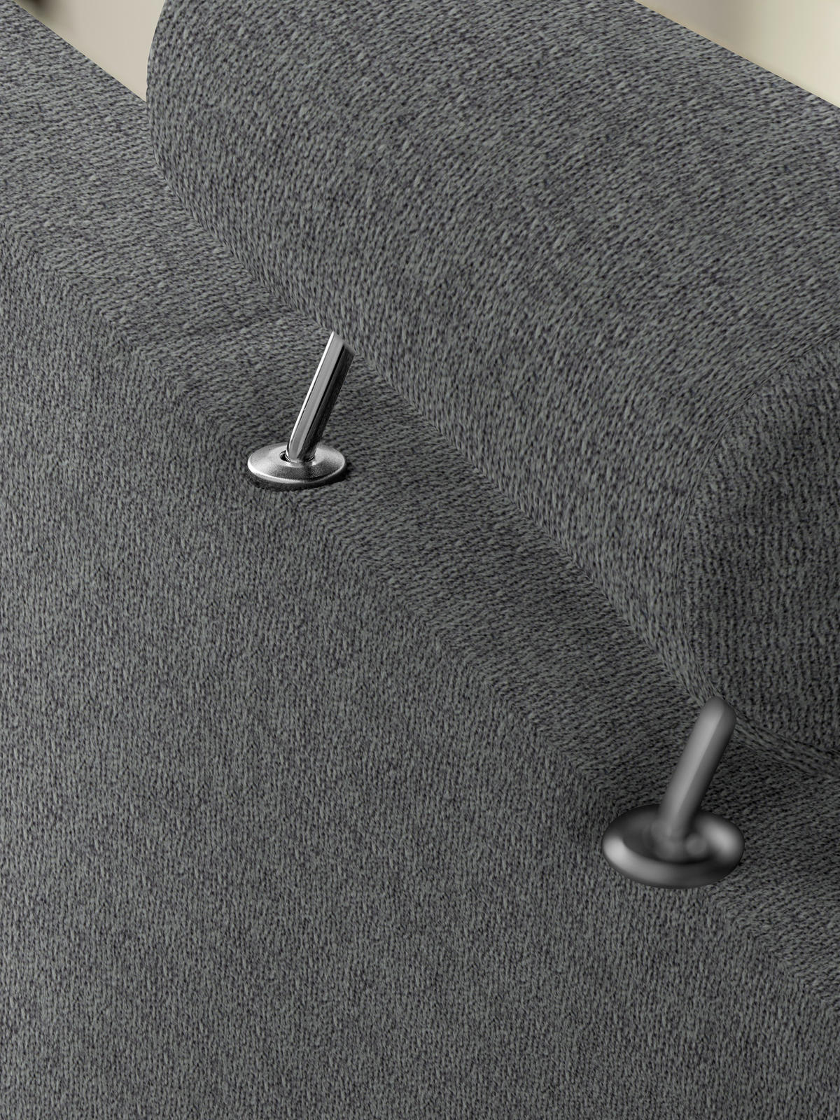3-SITZER-SOFA in Flachgewebe Grau  - Chromfarben/Grau, Design, Textil/Metall (195/83/85cm) - Xora