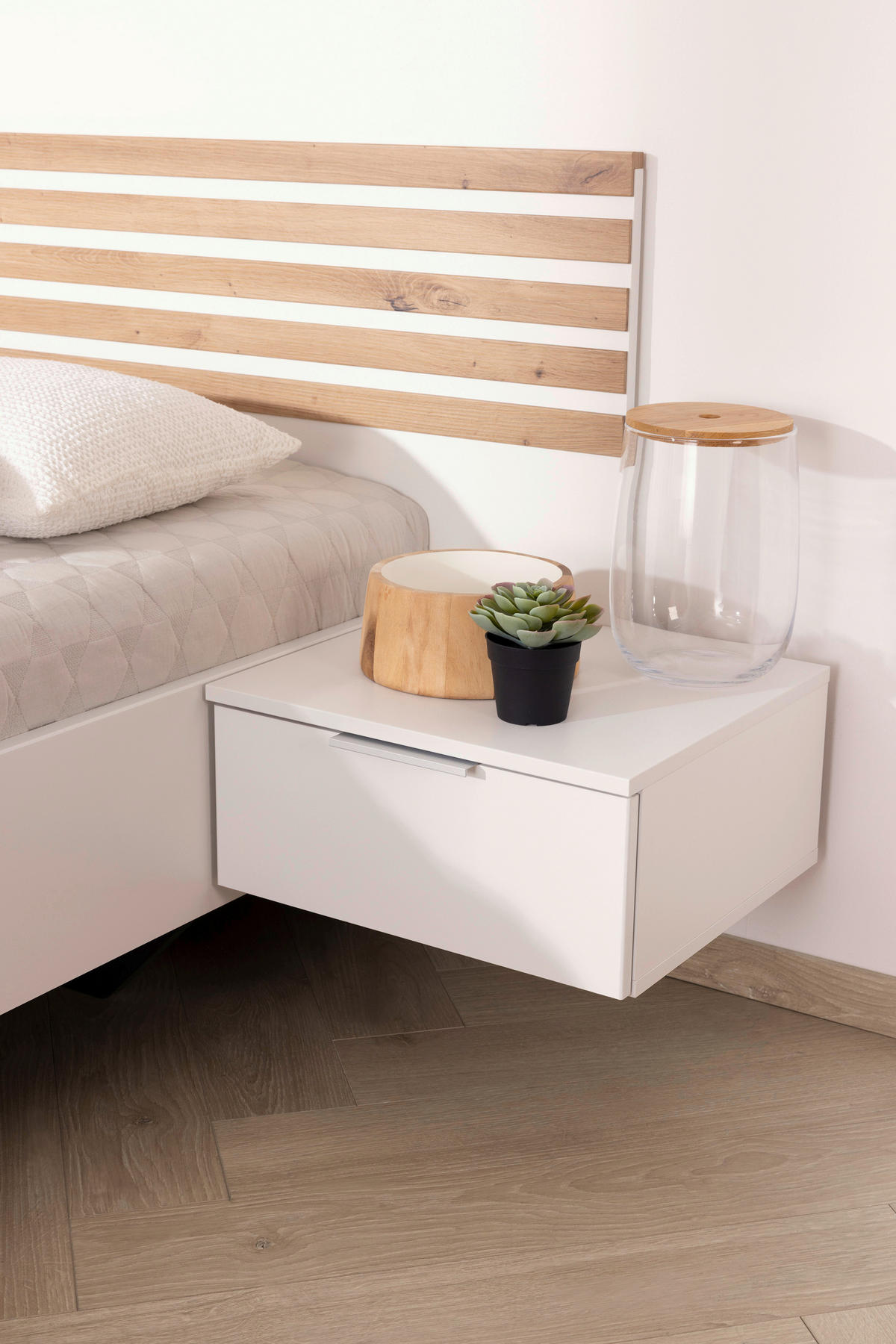 ÁGYSZETT 160/200 cm  fehér  - fehér, Basics, faalapú anyag (160/200cm) - Xora