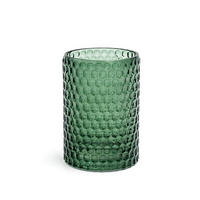 ZAHNPUTZBECHER  - Dunkelgrün, Basics, Glas (7,3/10,3/7,3cm) - Sadena