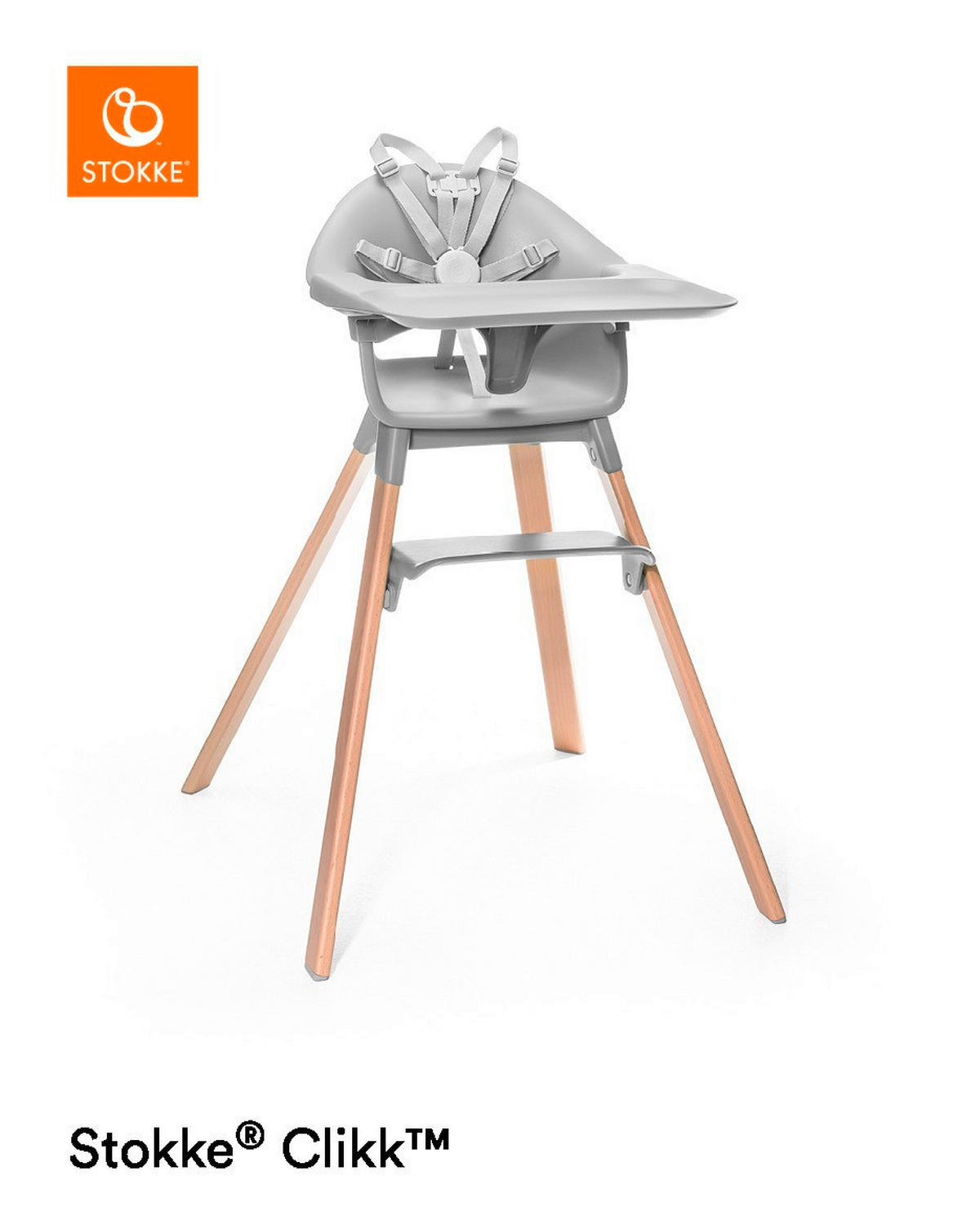 HOCHSTUHL Clikk  - Buchefarben/Hellgrau, Design, Holz/Kunststoff (69/56/82,5cm) - Stokke