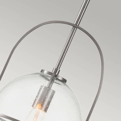 VISEČA SVETILKA  Elstead Somerset      28.9/50.3 cm      E27 - barve niklja, Design, kovina/steklo (28.9/50.3cm) - Elstead Lighting