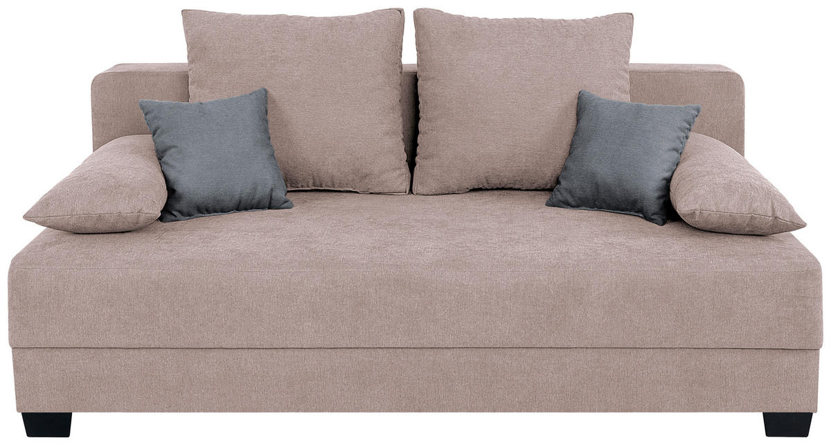 SCHLAFSOFA  mit Webstoff Rosa  - Schwarz/Rosa, Design, Kunststoff/Textil (200/90/110cm) - P & B
