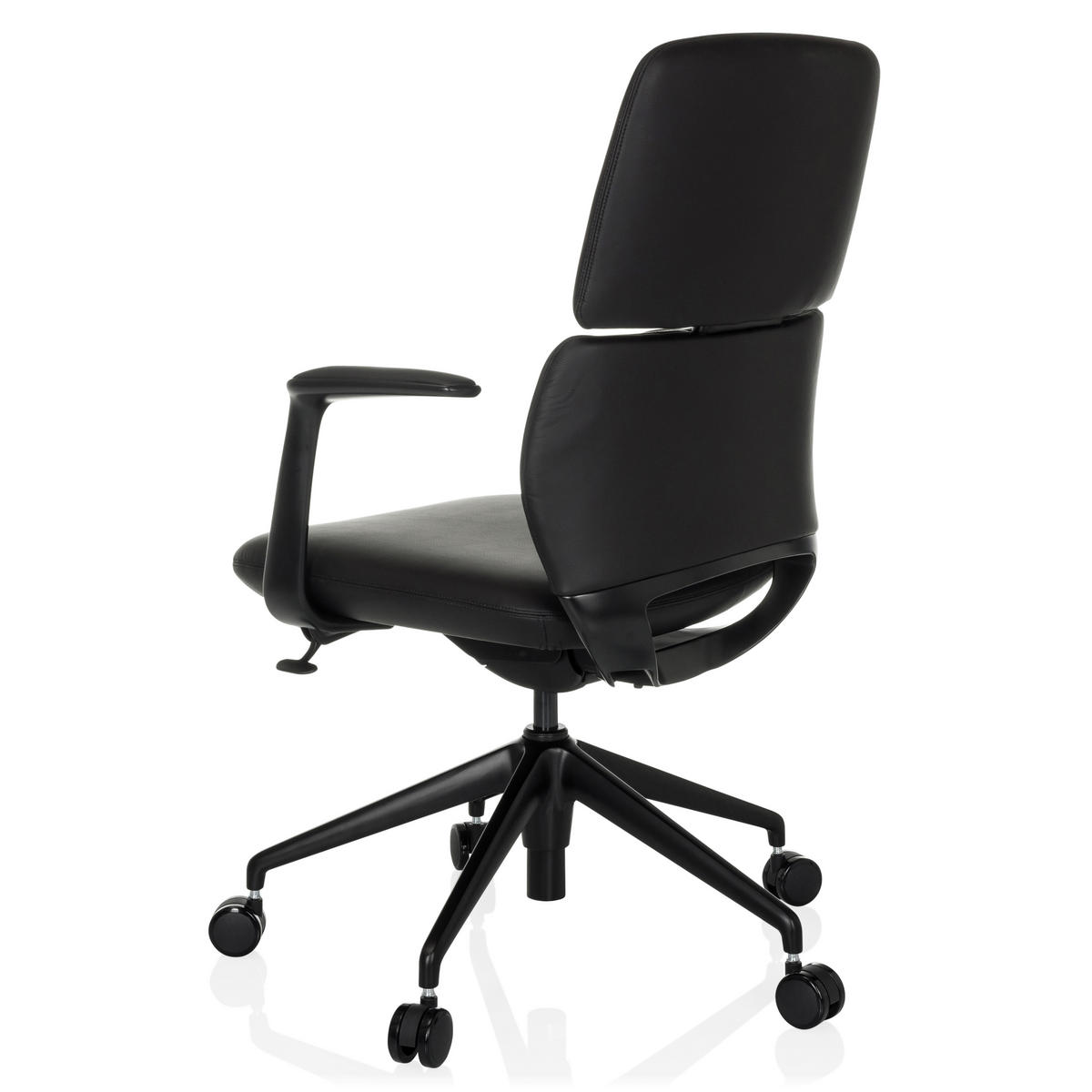 DREHSTUHL  - Schwarz, MODERN, Leder/Kunststoff (62/98-108/60cm) - MID.YOU