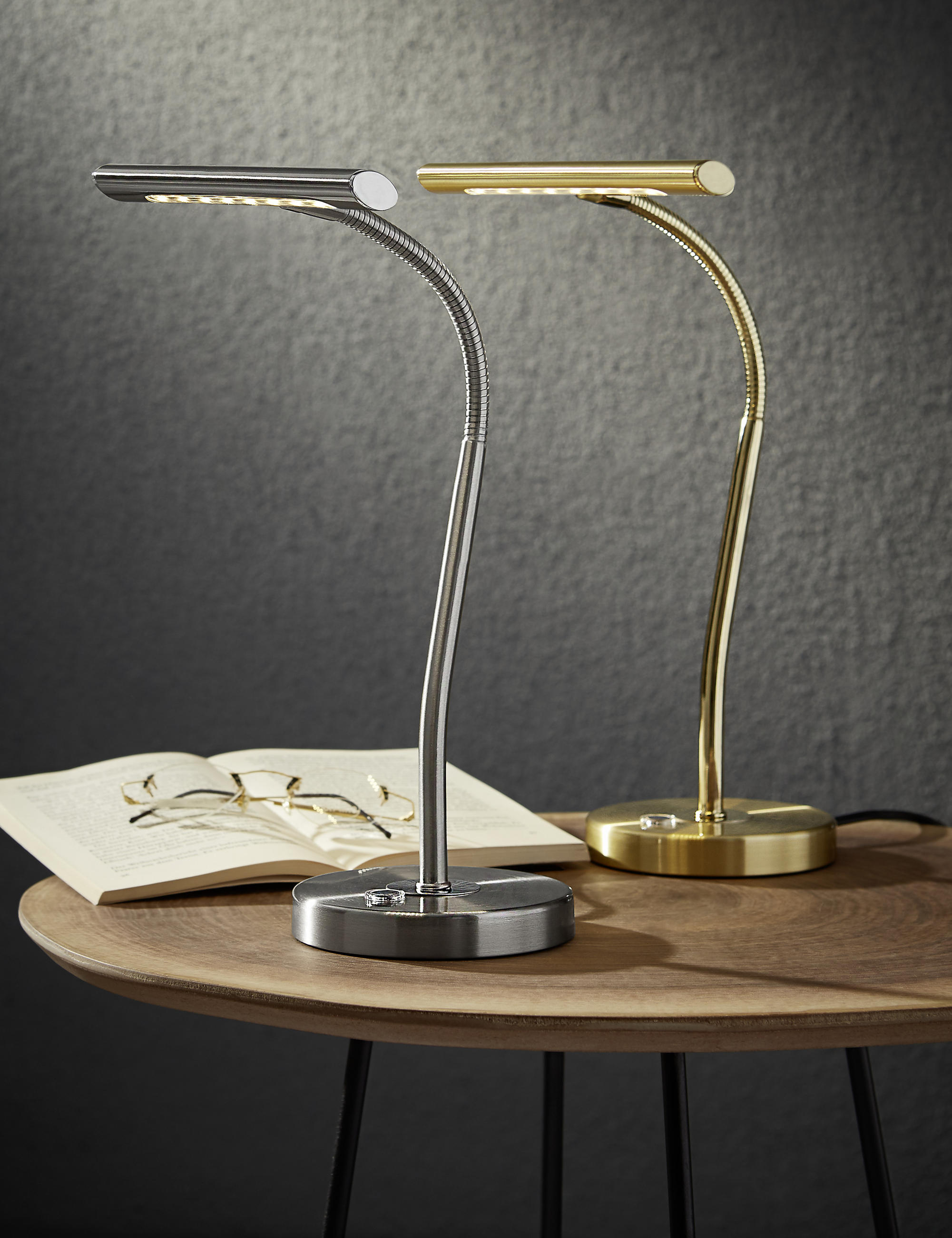 LED-TISCHLEUCHTE Curtis 18/35 cm   - Nickelfarben, LIFESTYLE, Metall (18/35cm) - Trio Leuchten