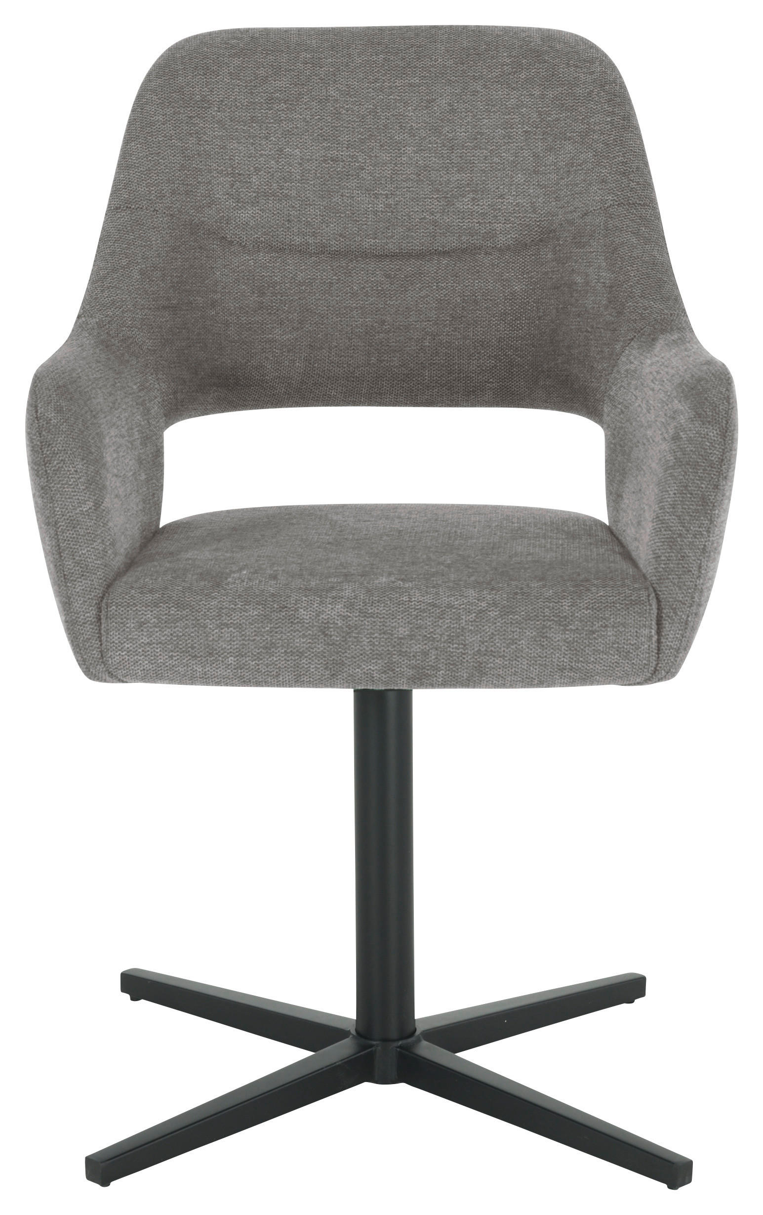 ARMLEHNSTUHL  in Eisen Leinenoptik  - Schwarz/Grau, MODERN, Holz/Textil (56/86/63cm) - MID.YOU