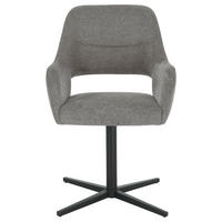 ARMLEHNSTUHL  in Eisen Leinenoptik  - Schwarz/Grau, MODERN, Holz/Textil (56/86/63cm) - MID.YOU