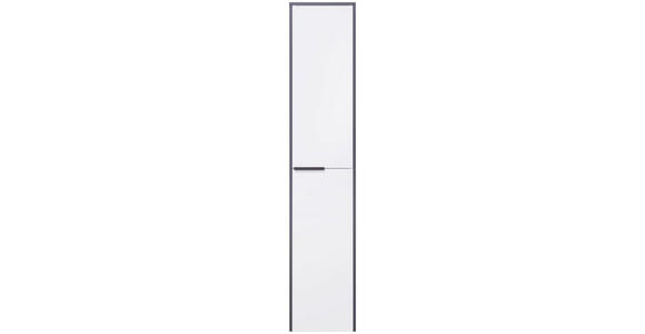 HOCHSCHRANK 32,8/163,3/32,0 cm  - Weiß Hochglanz/Schwarz, Basics, Glas/Holzwerkstoff (32,8/163,3/32,0cm) - Voleo