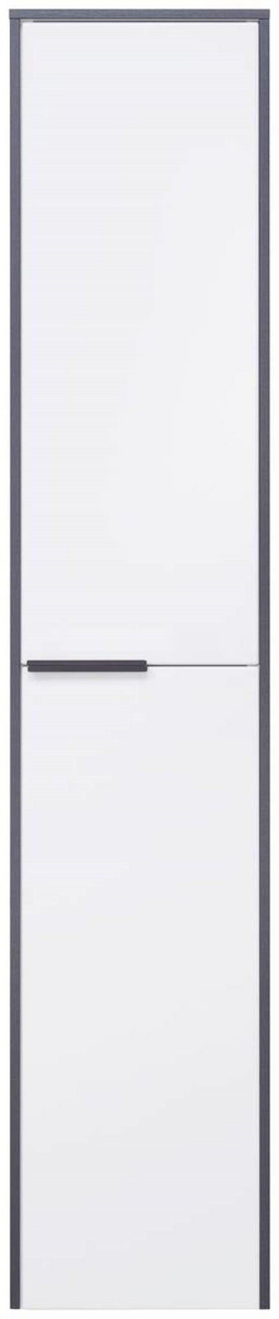 HOCHSCHRANK 32,8/163,3/32,0 cm  - Weiß Hochglanz/Schwarz, Basics, Glas/Holzwerkstoff (32,8/163,3/32,0cm) - Voleo