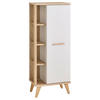 MIDISCHRANK 50,5/128/33 cm  - Kaschmir/Eichefarben, ROMANTIK / LANDHAUS, Glas/Holzwerkstoff (50,5/128/33cm) - Xora