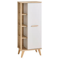 MIDISCHRANK 50,5/128/33 cm  - Kaschmir/Eichefarben, ROMANTIK / LANDHAUS, Glas/Holzwerkstoff (50,5/128/33cm) - Xora