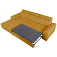 ECKSOFA Senfgelb Flachgewebe  - Chromfarben/Senfgelb, KONVENTIONELL, Textil/Metall (175/268cm) - Carryhome