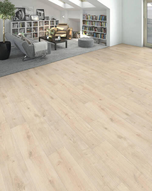 LAMINATBODEN Living by HARO Laminat Sonderedition NKL 31  per  m² - Eiche Bianco, Basics, Holzwerkstoff (19.3/128.2cm) - Living by HARO