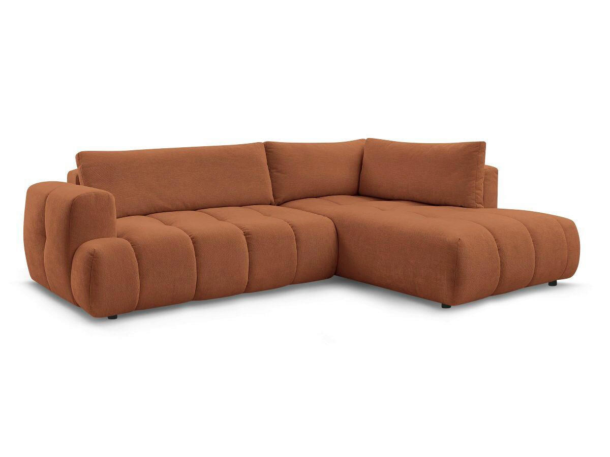 ECKSCHLAFSOFA FUJI Leinenoptik Orange  inkl.  - Schwarz/Orange, MODERN, Kunststoff/Textil (282/204cm)