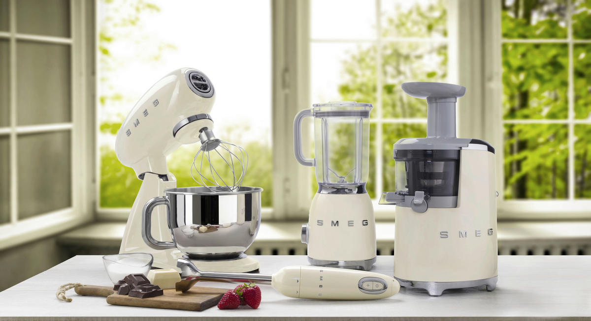 KÜCHENMASCHINE 50'S STYLE SMF03CREU  - Creme/Alufarben, Basics, Metall (40,2/37,8/22,1cm) - SMEG