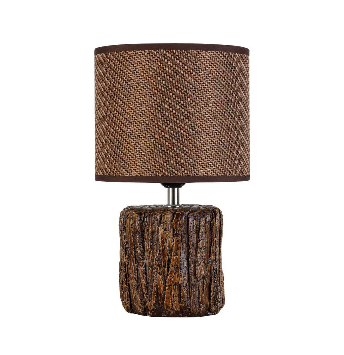 STOLNÍ LAMPA, E27, 18/31 cm  - hnědá, Natur, kov/textil (18/31cm) - Novel