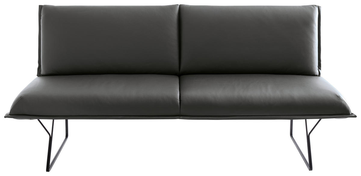 SITZBANK 180/98/72 cm  in Schwarz  - Schwarz, Design, Leder/Metall (180/98/72cm) - Koinor