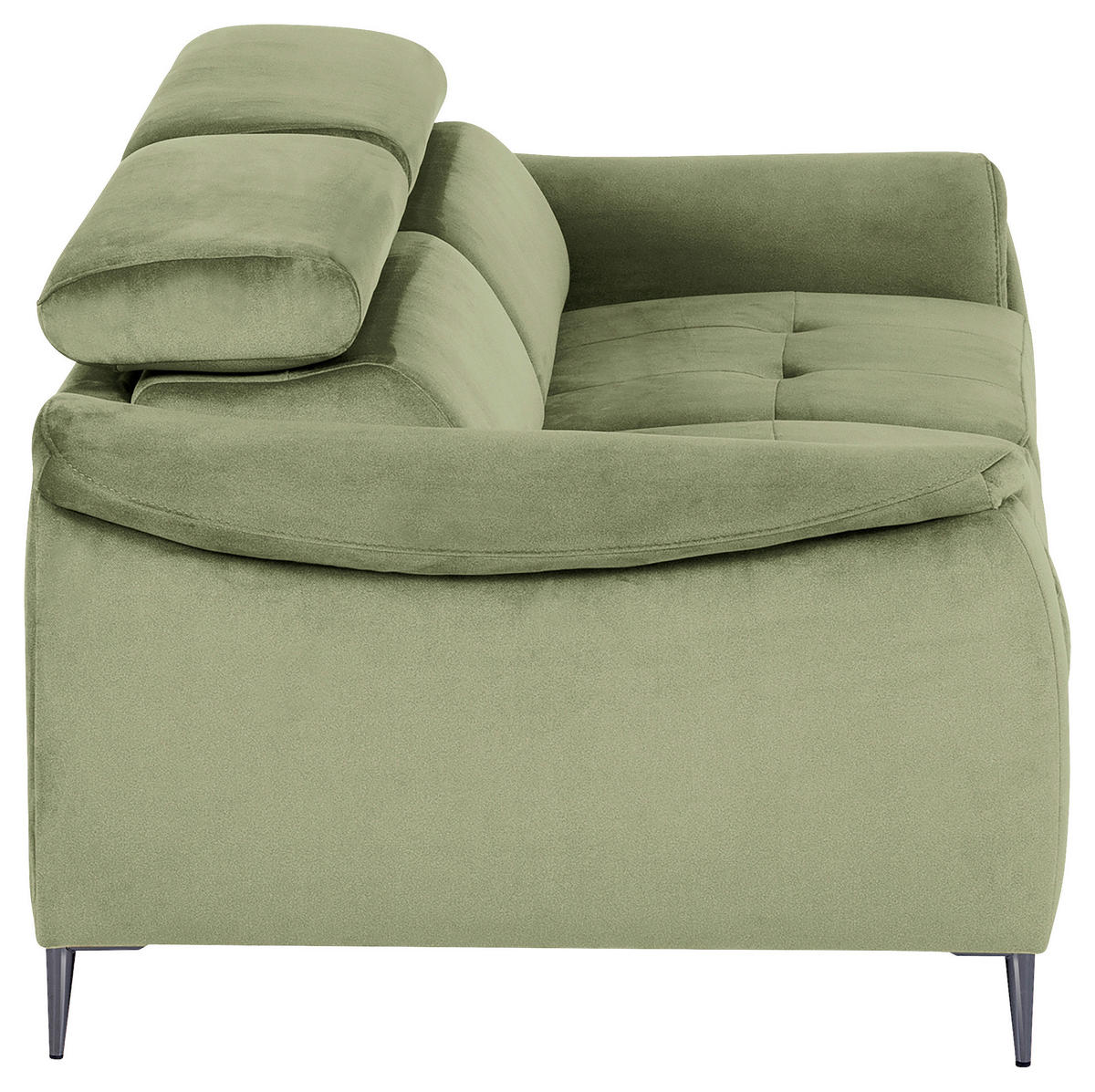 SCHLAFSOFA Samt Hellgrün  - Chromfarben/Hellgrün, Design, Textil/Metall (203/77-98/103cm) - MID.YOU