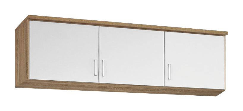 Aufsatzschrank in Weiß, Sonoma Eiche