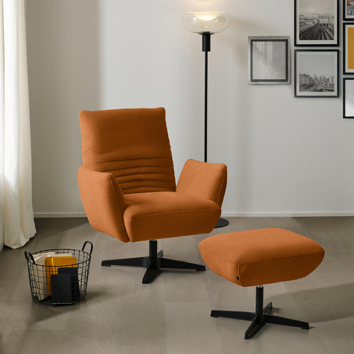 SESSEL in Teddystoff Cognac  - Cognac/Schwarz, Design, Textil/Metall (60/94/86cm) - Dieter Knoll