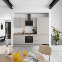 KÜCHENLEERBLOCK Touch 270 cm  in Grau, Eiche dunkel  - Eiche dunkel/Edelstahlfarben, MODERN, Holzwerkstoff/Metall (270cm) - Nobilia