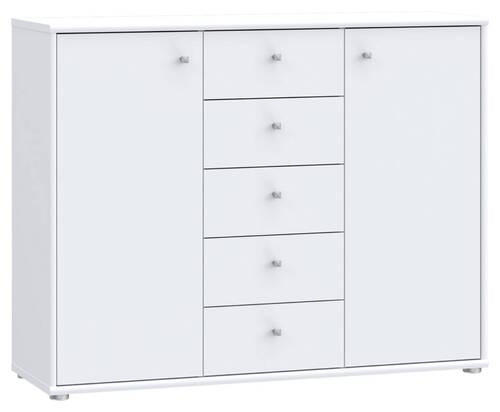 KOMMODE 108,8/85,5/34,8 cm  in Weiß  - Alufarben/Weiß, Design, Holzwerkstoff (108,8/85,5/34,8cm)