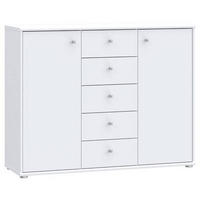 KOMMODE 108,8/85,5/34,8 cm  in Weiss  - Weiss/Alufarben, Design, Holzwerkstoff (108,8/85,5/34,8cm)