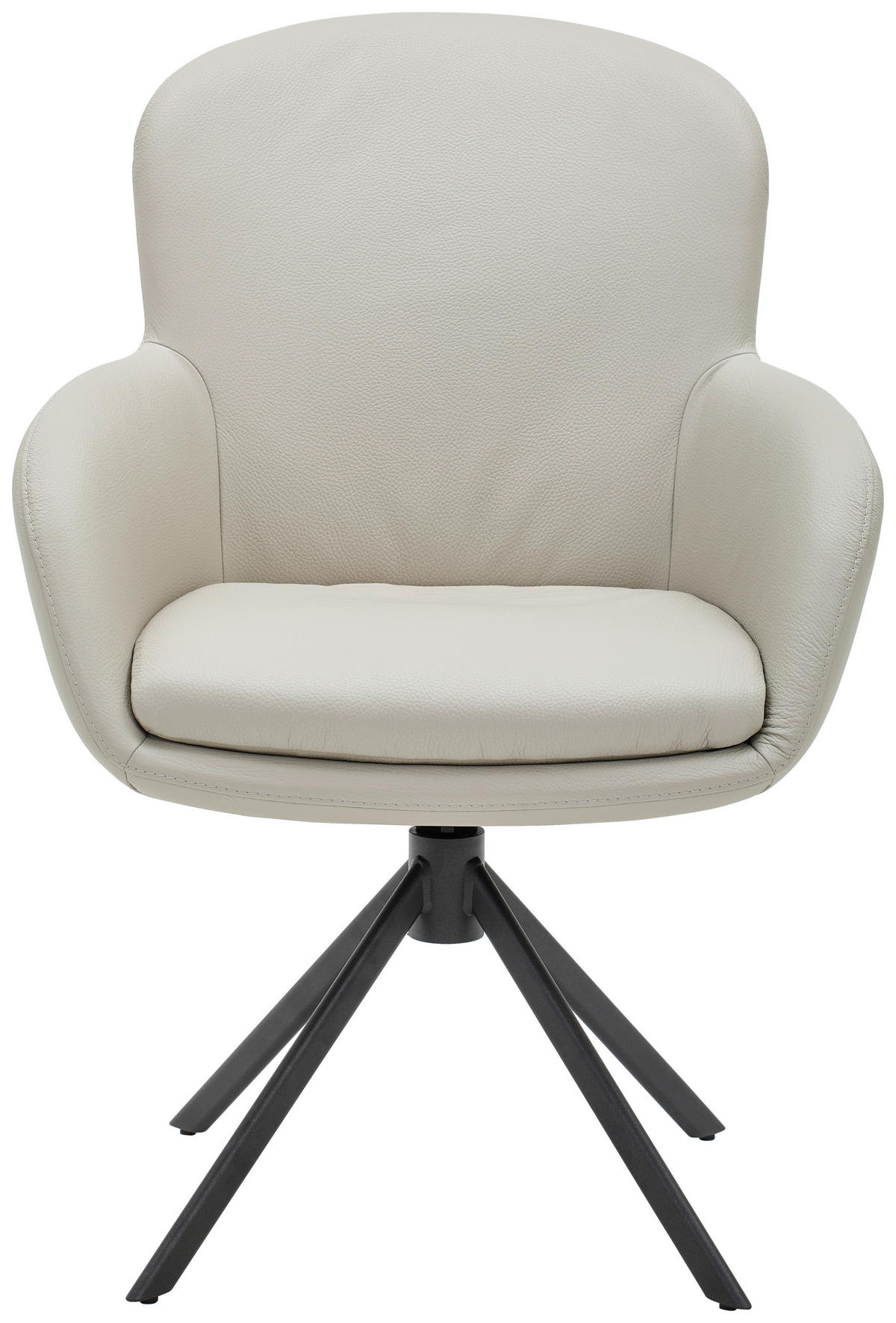 ARMLEHNSTUHL  in Echtleder pigmentiert  - Beige/Anthrazit, Design, Leder/Metall (64/92,5/68cm) - Bert Plantagie
