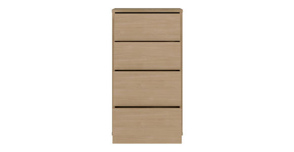 KOMMODE , 55/99/35 cm, 4 Schublade(n)  - Eichefarben/Silberfarben, Trend, Holzwerkstoff/Kunststoff (55/99/35cm) - Carryhome