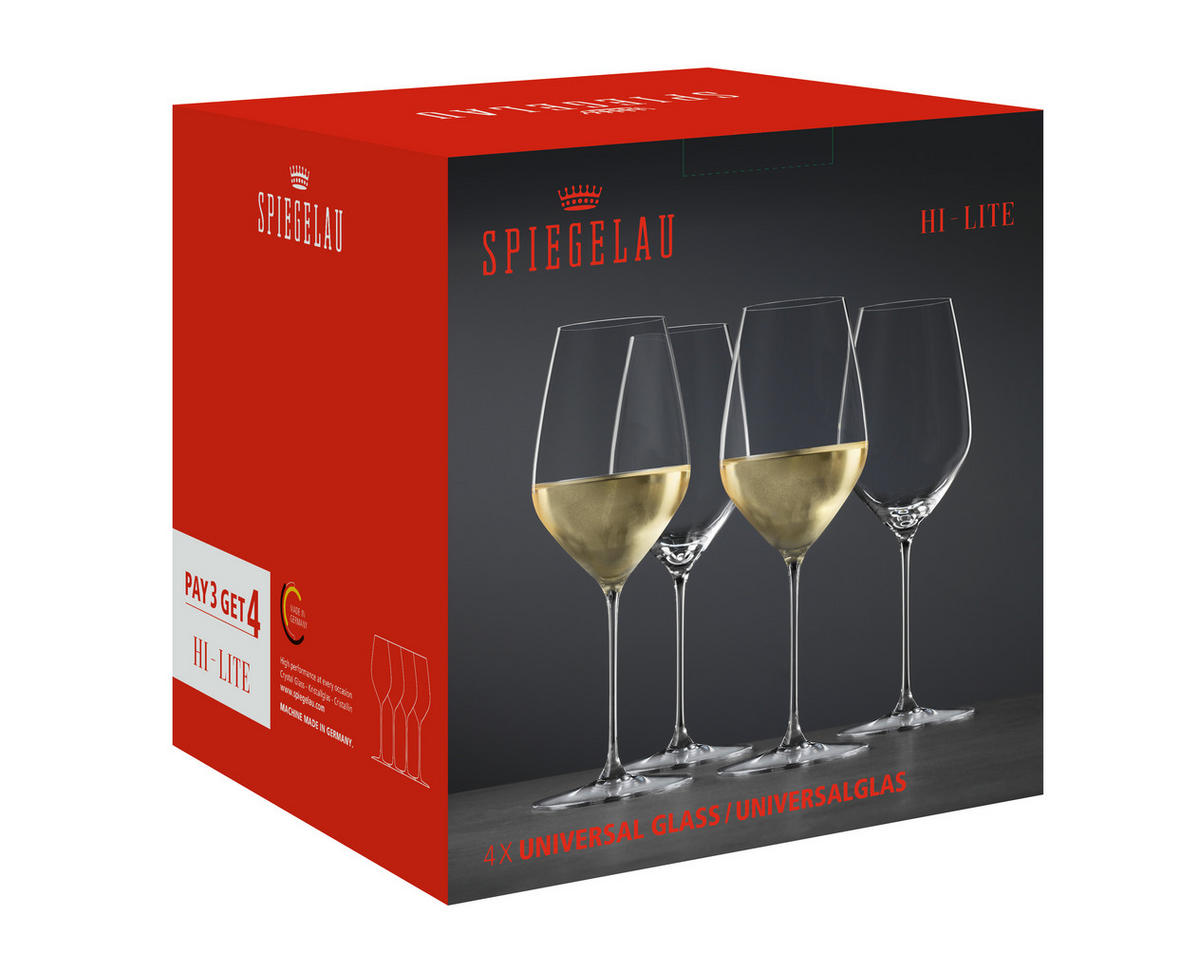GLÄSERSET Hi-Lite / Spiegelau  4-teilig  - Klar, MODERN, Glas (9,2/23,7/9,2cm) - Spiegelau
