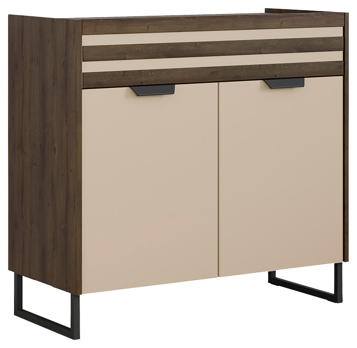 KOMMODE 96/87/41 cm  in Champagner, Eiche dunkel  - Eiche dunkel/Champagner, Modern, Holzwerkstoff/Metall (96/87/41cm) - Rauch Möbel