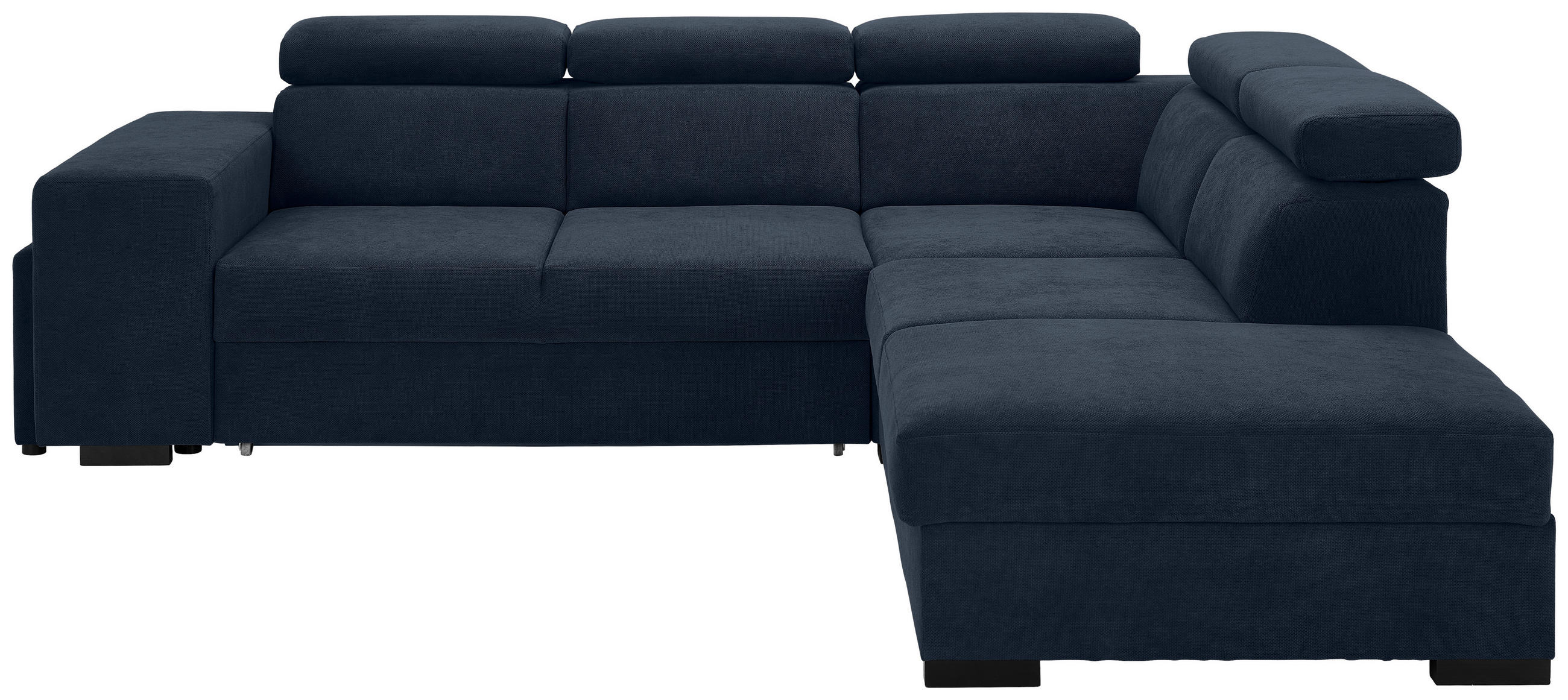 ECKSOFA Dunkelblau Webstoff  - Schwarz/Dunkelblau, KONVENTIONELL, Holz/Textil (283/244cm) - Carryhome