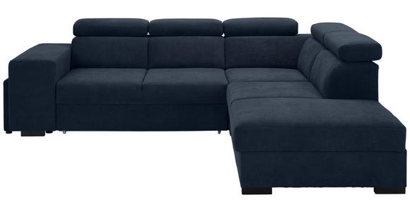 ECKSOFA  in Webstoff Dunkelblau  - Schwarz/Dunkelblau, KONVENTIONELL, Holz/Textil (283/244cm) - Carryhome