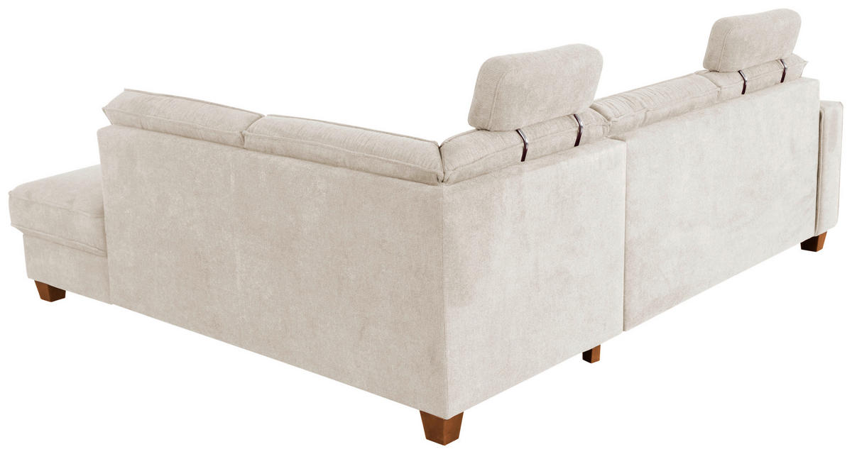 ECKSOFA in Flachgewebe Creme  - Eichefarben/Creme, Konventionell, Holz/Textil (236/213cm) - Sit & More