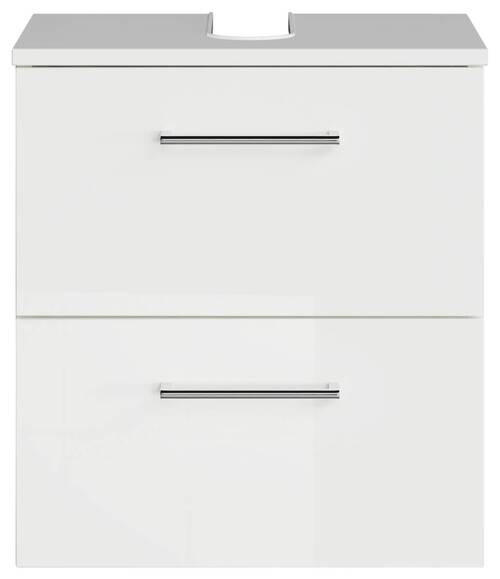 WASCHBECKENUNTERSCHRANK 45/49,8/33,3 cm  - Chromfarben/Weiß Hochglanz, KONVENTIONELL, Holzwerkstoff/Metall (45/49,8/33,3cm) - Sadena