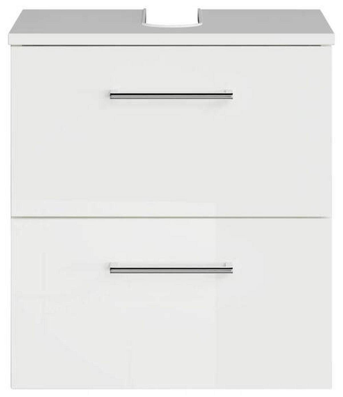 WASCHBECKENUNTERSCHRANK 45/49,8/33,3 cm  - Chromfarben/Weiß Hochglanz, KONVENTIONELL, Holzwerkstoff/Metall (45/49,8/33,3cm) - Sadena