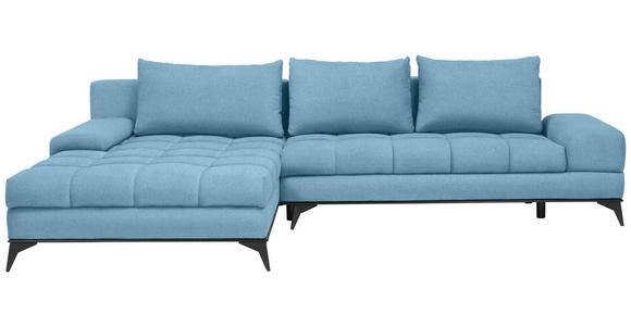 WOHNLANDSCHAFT Blau Webstoff  - Blau/Schwarz, Design, Textil/Metall (212/315cm) - Carryhome