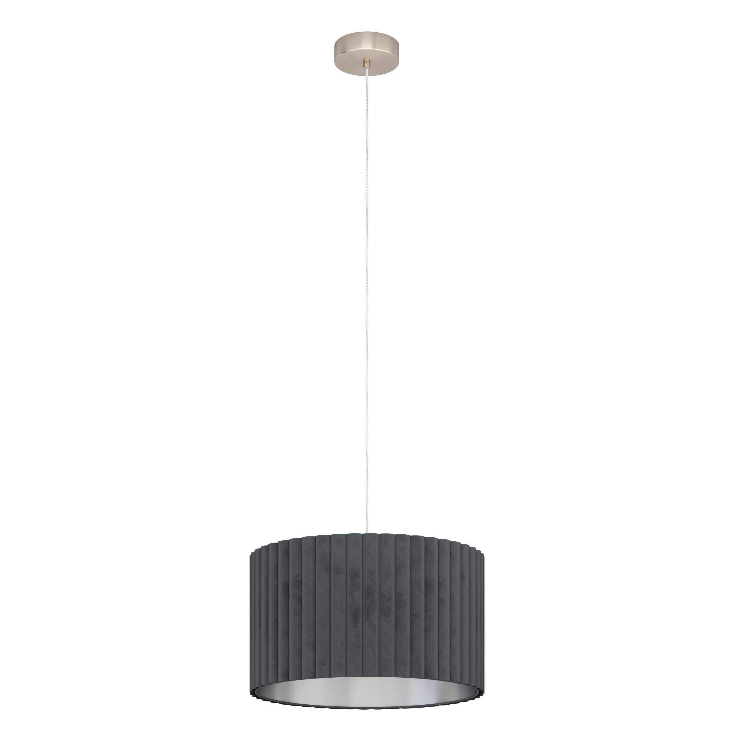 HÄNGLAMPA 150 cm  - grå, Basics, metall/textil (150cm) - Eglo