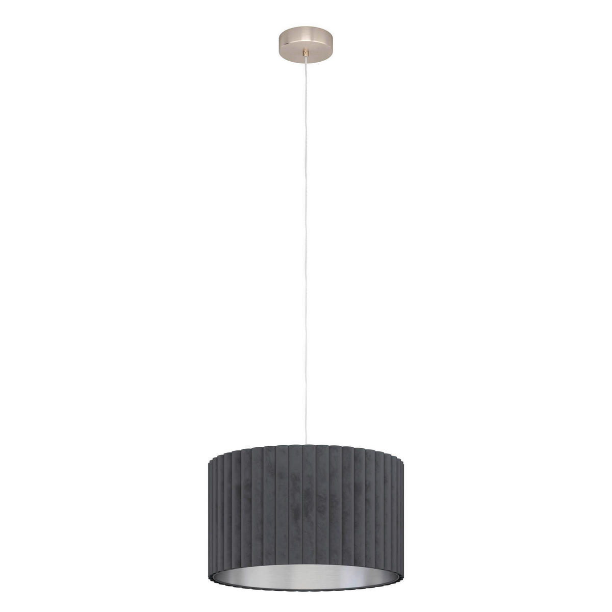 HÄNGLAMPA 150 cm  - grå, Basics, metall/textil (150cm) - Eglo