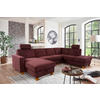 WOHNLANDSCHAFT Dunkelrot Flachgewebe  - Eichefarben/Dunkelrot, KONVENTIONELL, Holz/Textil (161/309/213cm) - Sit & More
