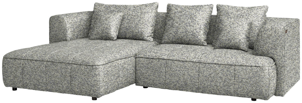 ECKSOFA Webstoff Greige  - Greige/Schwarz, Design, Kunststoff/Textil (188/288cm) - Welnova